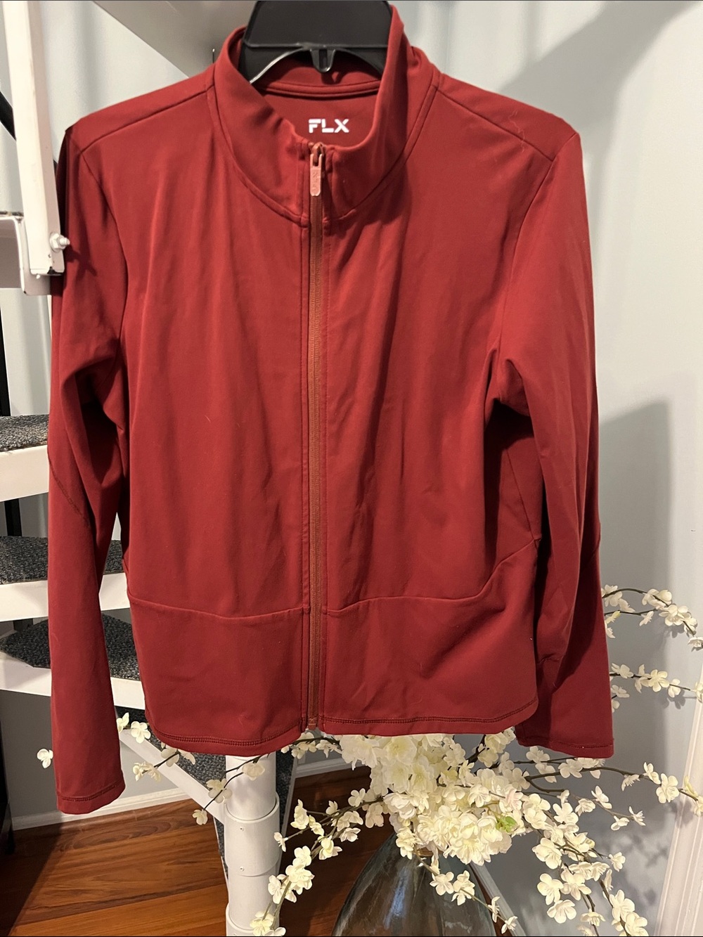 FLX Zip-Front Jacket in Deep Rust